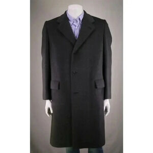 Malcolm Kenneth x B. Altman Kittens Ear Velour Wool Gray/Black Wool Overcoat 41L